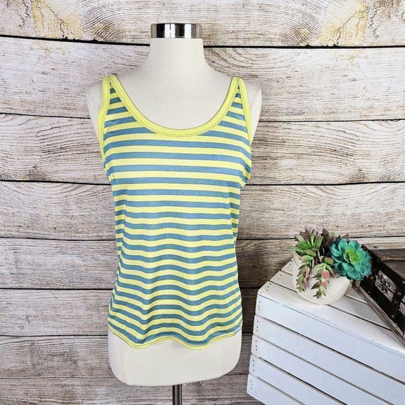 Patagonia Tops - Patagonia Capilene Silkweight Striped Yellow Tank Top Size Small